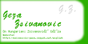 geza zsivanovic business card